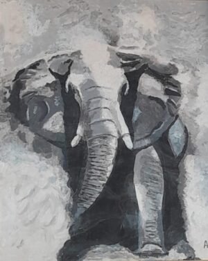 black-and-white-elephant-portrait