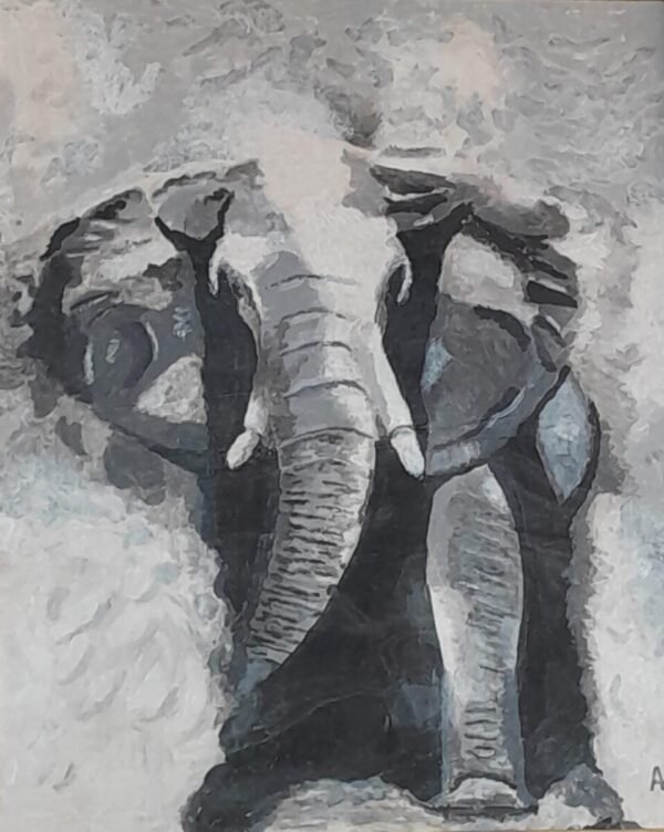 black-and-white-elephant-portrait